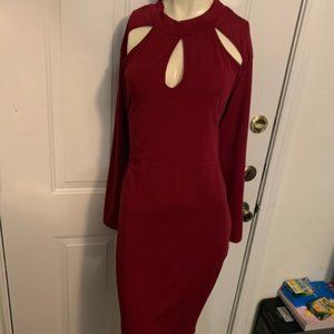 Burgundy Body Con dress